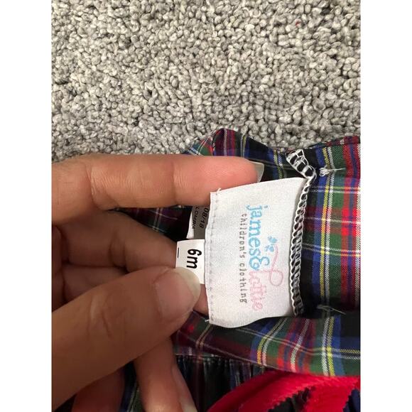 Plaid Red Bow Kids Casual Dress - Picture 4 of 4